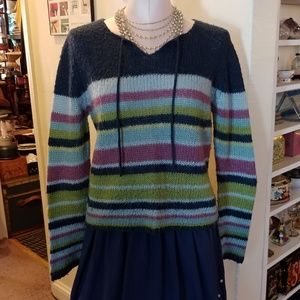 Cropped Purple Blue Multi-colored Rue 21 Sweater